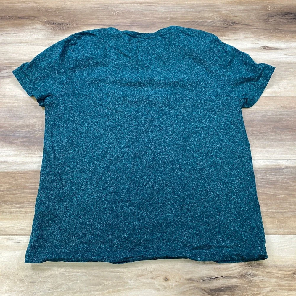 Banana Republic Tech Cotton T-Shirt Mens L Minimalist Heather Teal Performance